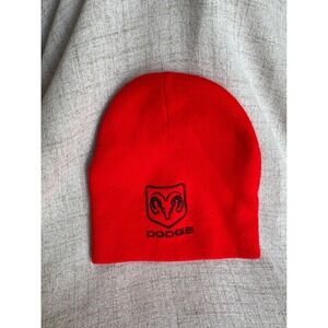 Dodge Ram Logo Knit Beanie Hat Red Black Embroidered Skull Cap Mens Womens OSFM